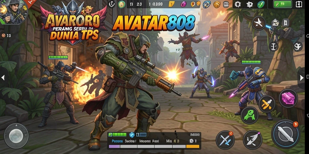 Tampilan gameplay seru di AVATAR808 dengan aksi TPS penuh ketegangan.