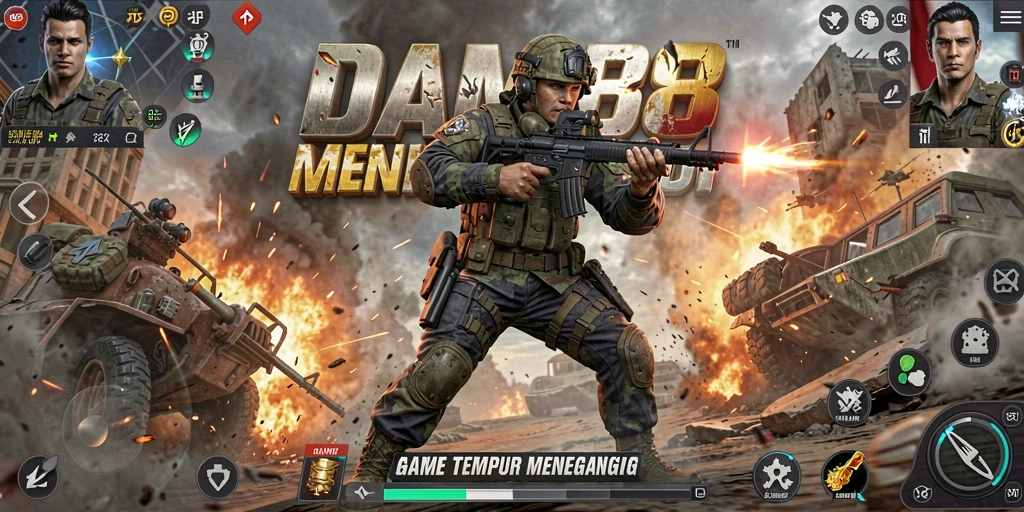 Tampilan gameplay menegangkan dalam DAM88 ketika bertempur.