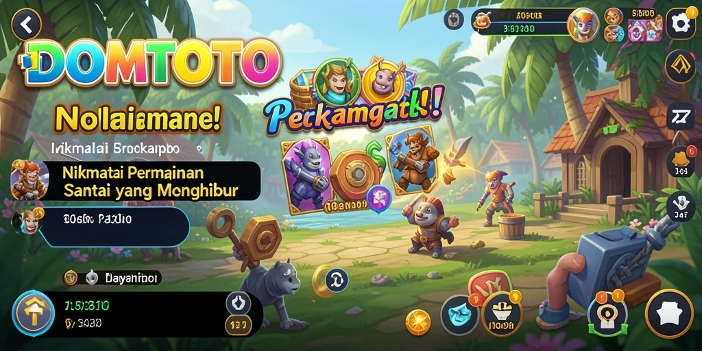 Tangkapan layar <strong>DOMTOTO</strong> menampilkan gameplay yang ceria dan interaktif.