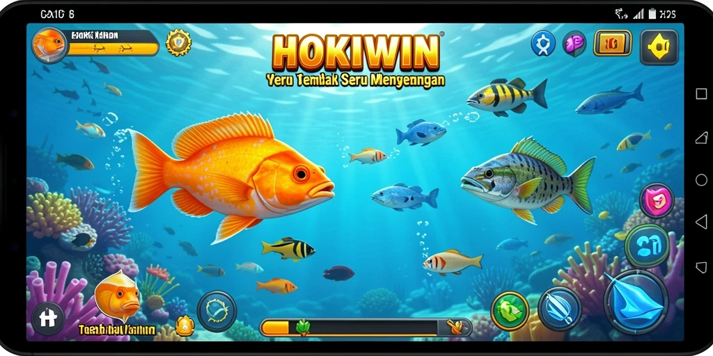 Tampilan gameplay HOKIWIN yang penuh aksi Tembak Ikan.