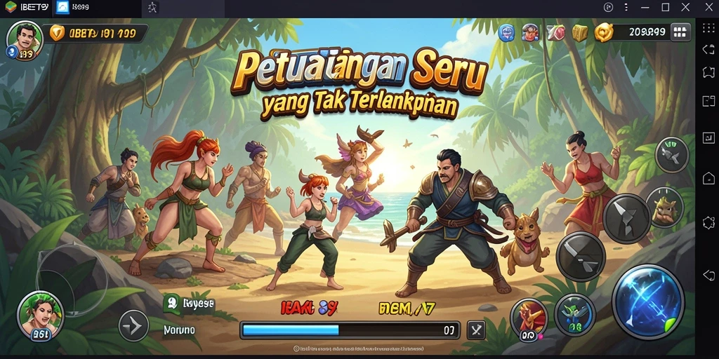 Screenshot utama menampilkan karakter dalam aksi di dunia petualangan yang menegangkan.
