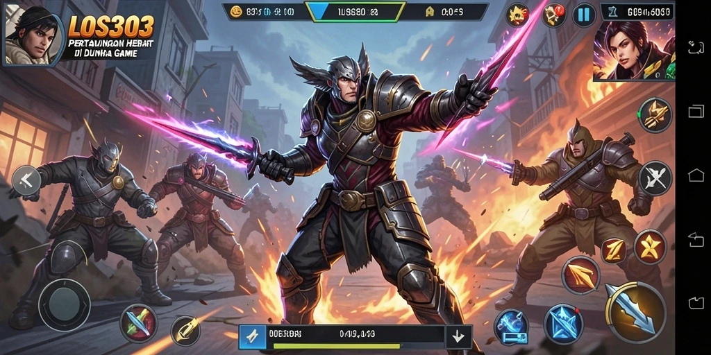 Screenshot gameplay LOS303 menunjukkan pertarungan aksi yang mendebarkan.
