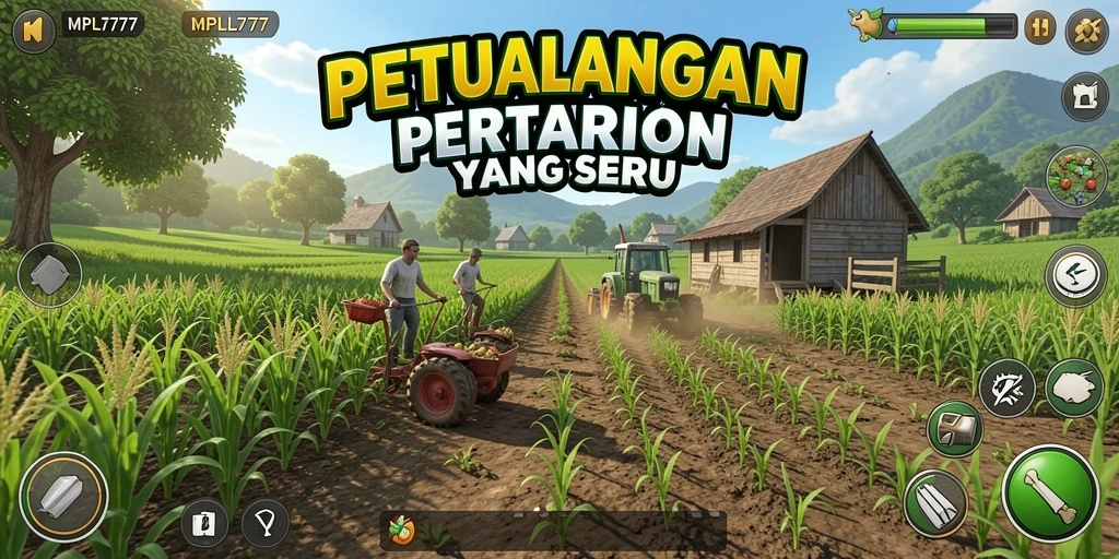 Screenshot utama MPL777 menampilkan gameplay pertanian yang mengasyikkan.