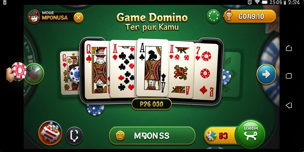 Tampilan gameplay menarik di MPONUSA saat bermain Domino.