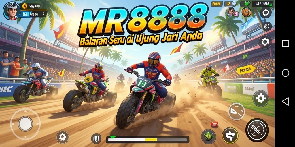 Gameplay balapan menegangkan di MR888 dengan berbagai lintasan.