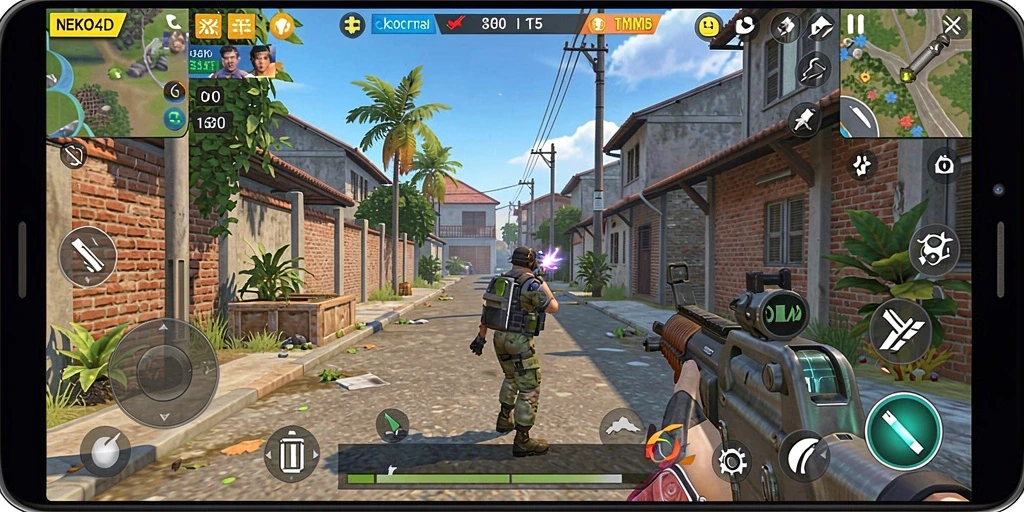Tangkapan layar utama NEKO4D menampilkan aksi seru dalam gameplay TPS.