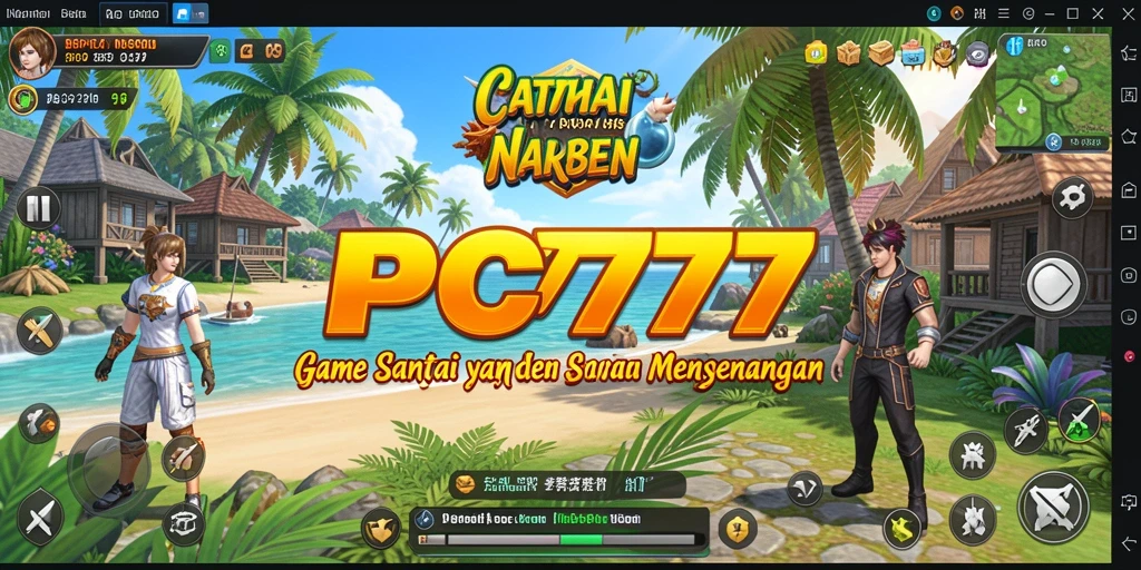 Screenshot menampilkan aksi seru gameplay PC777 yang penuh warna.