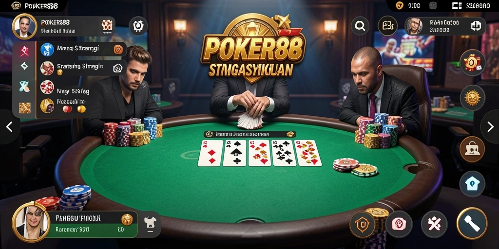 Screenshot gameplay POKER88 menampilkan aksi seru dan strategi mendalam.