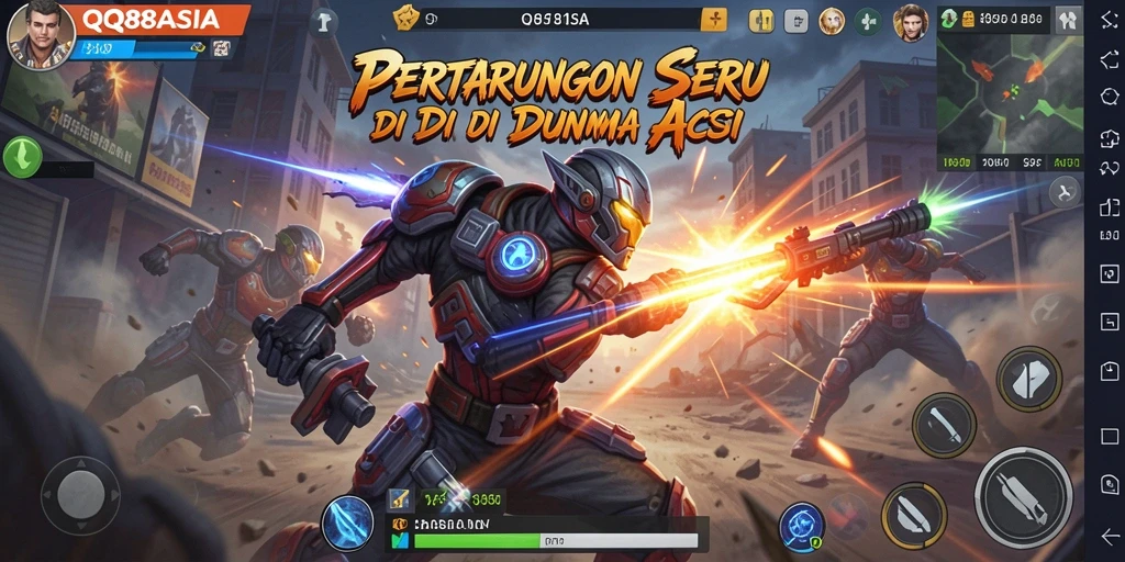 Tangkapan layar dari gameplay seru QQ88ASIA dengan pertempuran aksi yang intens.