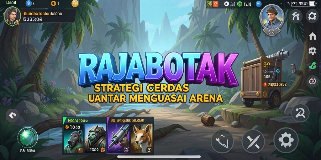 Screenshot dari gameplay RAJABOTAK yang menampilkan pertempuran strategi yang seru.