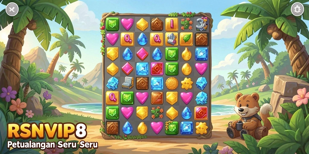 Tampilan gameplay seru dari RSNVIP8 dengan tantangan Match-3 yang menarik.