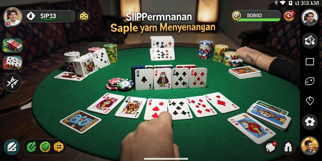 Tampilan gameplay seru dari SIP33 saat bermain Gaple.