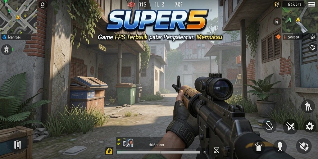 Screenshot menampilkan aksi gameplay FPS yang mendebarkan dan intens.