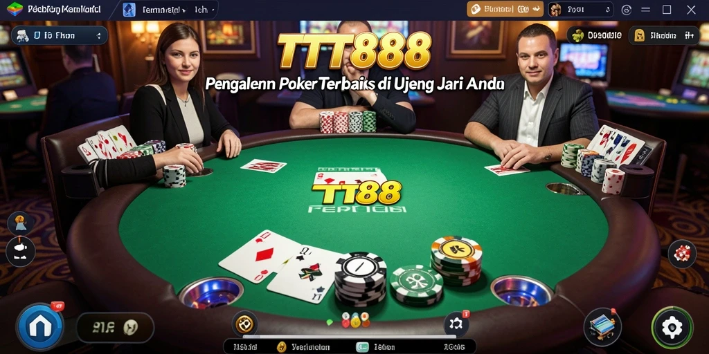 Screenshot gameplay TTT888 menampilkan aksi seru di meja poker.