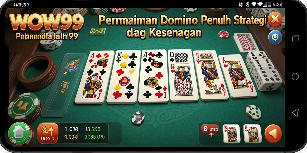 Tampilan gameplay Domino yang seru dan interaktif di WOW99.